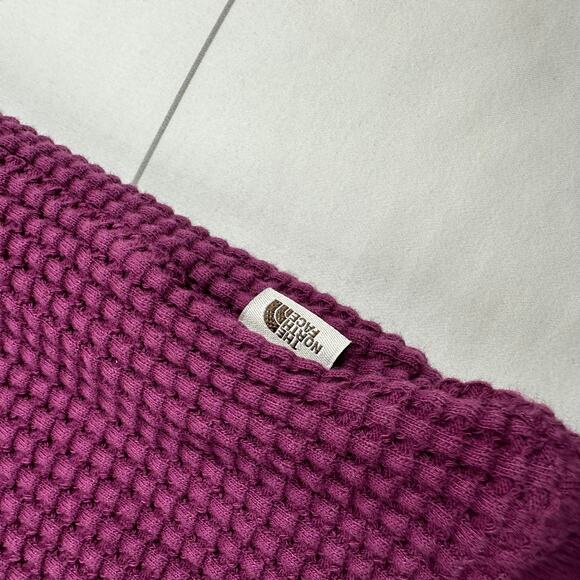 The North Face Sweatshirt Womens Large Purple Chabot Hoodie Waffleknit Sporty - Picture 8 of 11